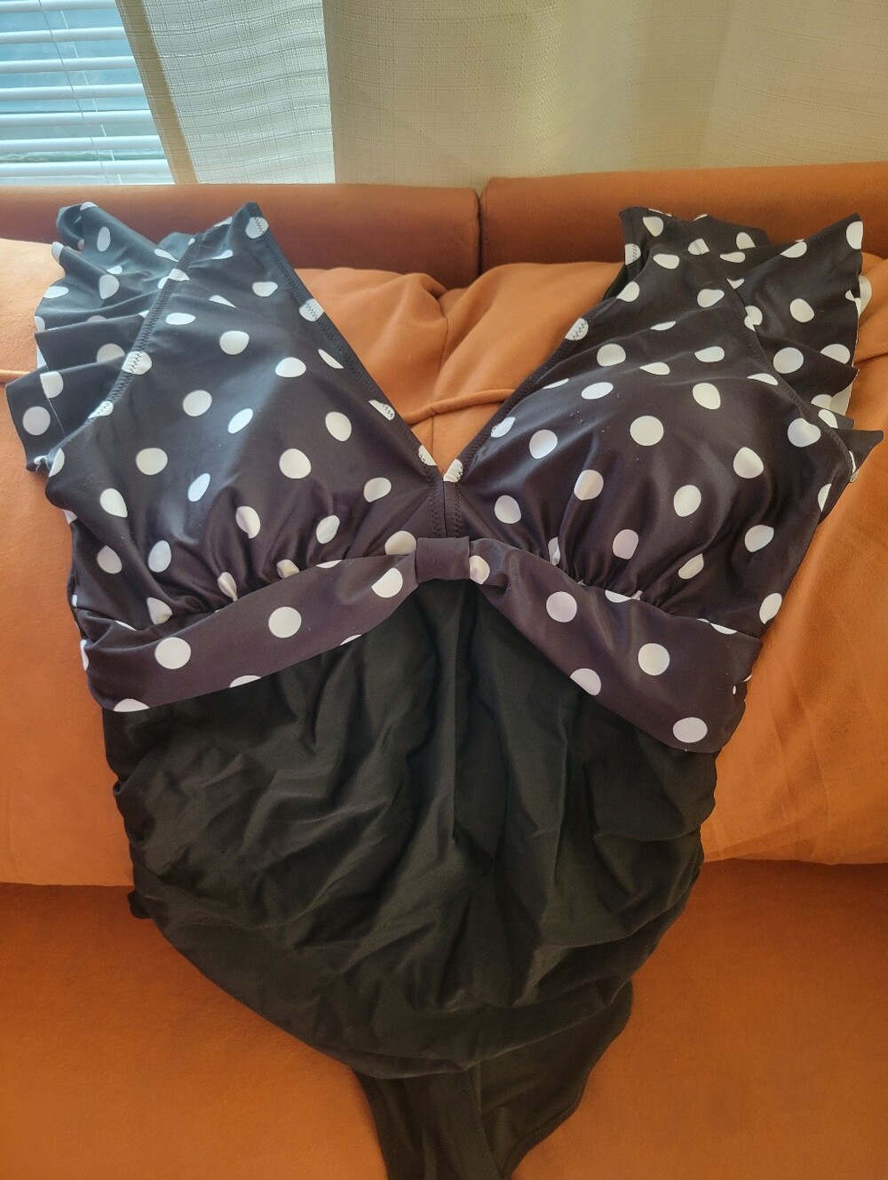 Polka Dot Black & White Kids One-Piece Swimsuit
